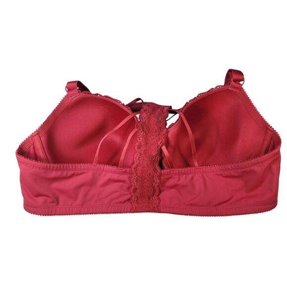 Ulla Popken Lace Underwired Bra Red 46C Soft Shell Front Closure Adj Strap NWT - Picture 6 of 12
